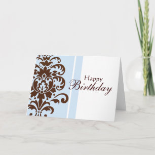 Elegant Damask for Happy Birthday - Individuell Karte
