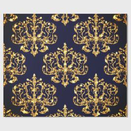 Elegant Damask Gold & Black Wrapping paper roll Geschenkpapier