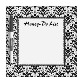 Elegant Damask Honey Do List Trockenlöschtafel