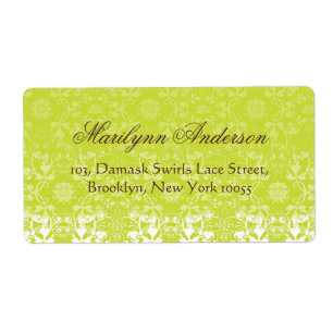 Elegant Damask Lace Floral Vintage Wedding Address