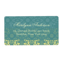 Elegant Damask Lace Floral Vintage Wedding Address