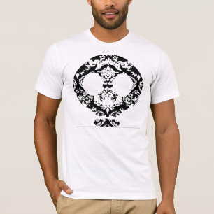 Elegant Damask Lace Goth Skull Shirt