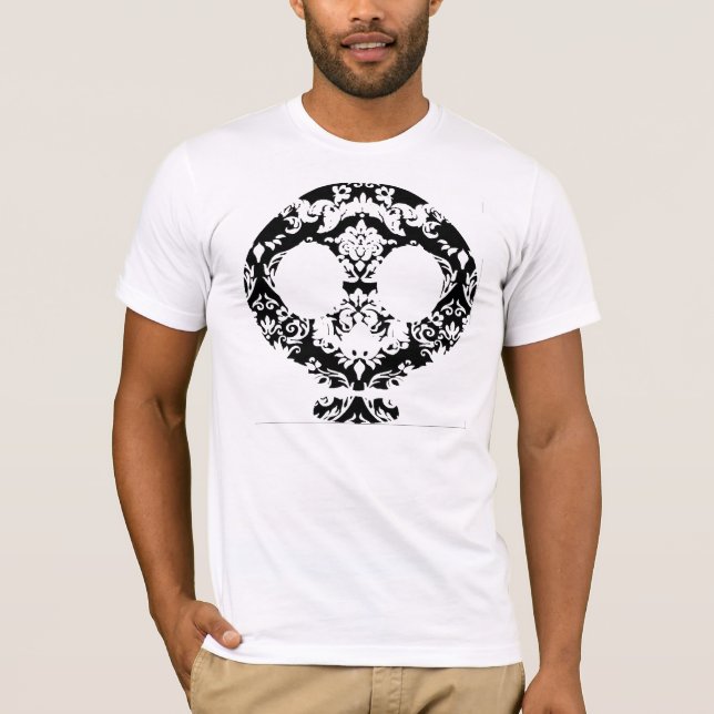 Elegant Damask Lace Goth Skull Shirt (Vorderseite)