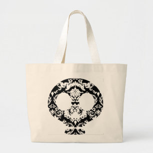 Elegant Damask Lace Goth Skull Tasche