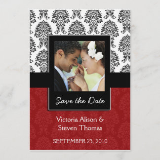 Elegant Damask Liebhaber Hochzeit (Ruby Red. Save The Date