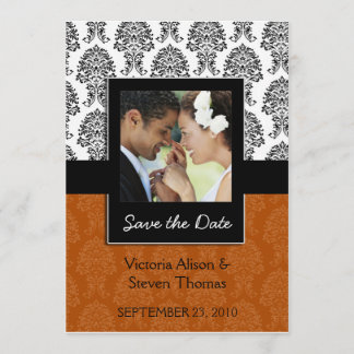 Elegant Damask Lovers Wedding Invitation (braun) Save The Date