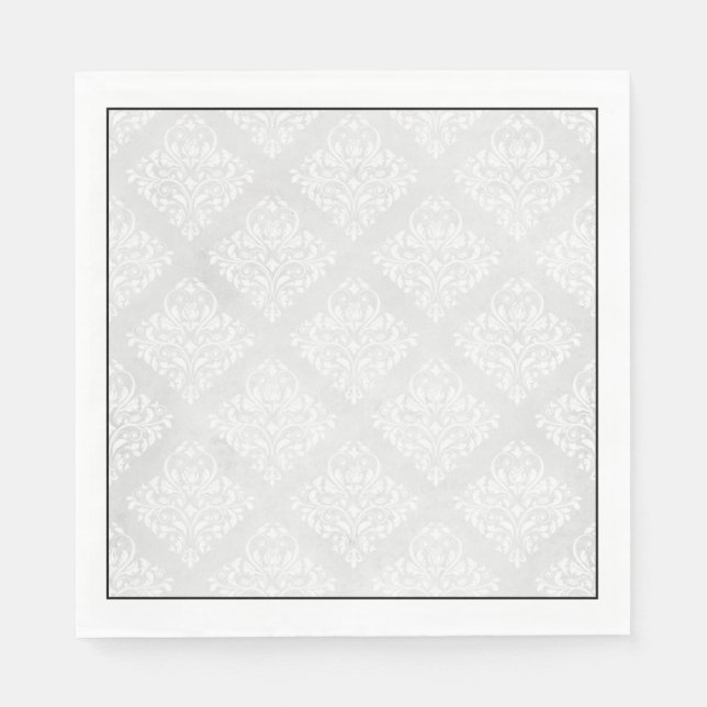 Elegant Damask Minimalistisch Wedding Serviette (Vorderseite)