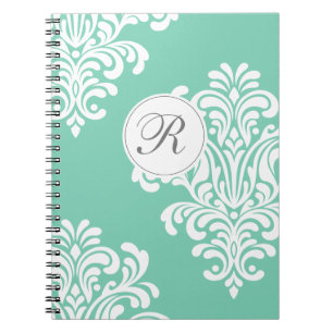 Elegant Damask Monogram Notizblock