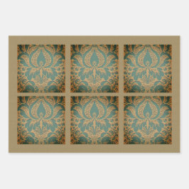 Elegant Damask Muttertag Geschenkpapier Set