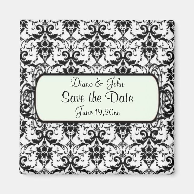 Elegant Damask Save the Date Magnet (Vorne)