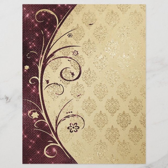 Elegant Damask Texture Scrapbook Paper (Vorderseite)