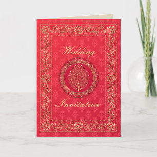 Elegant Damask Wedding - Einladung / Greeting Card