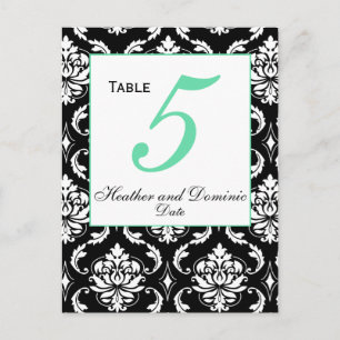 Elegant Damask Wedding Tischnummern