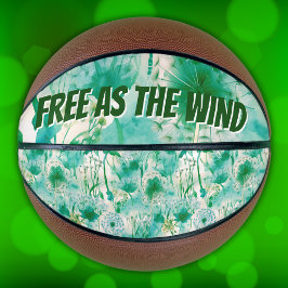 Elegant Dandelion Monogram grün und weiß | Basketball