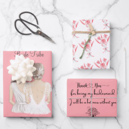 Elegant danke, dass du meine Bridesmaid warst Geschenkpapier Set