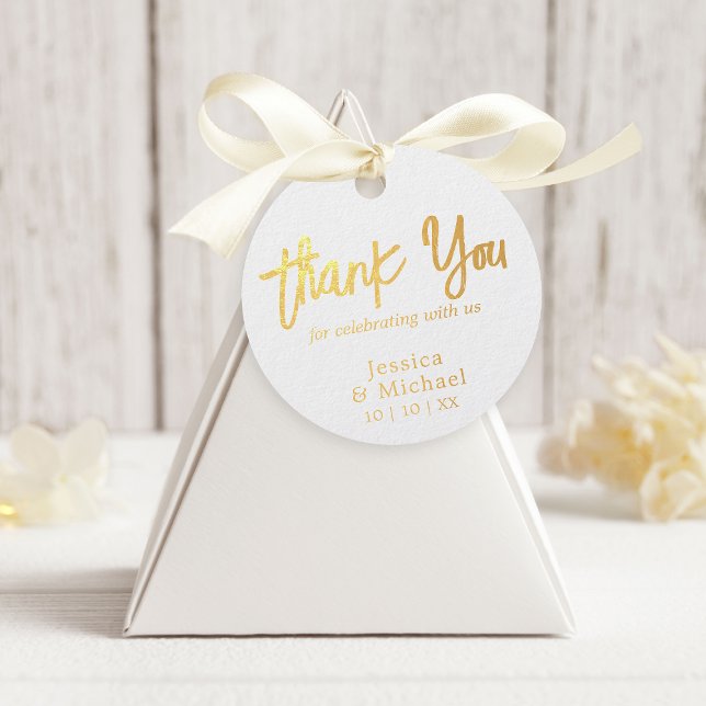 Elegant Danke Gold Geschenkanhänger (Elegant Thank You Gold Foil Favor Tags.)