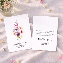 Elegant Danke Hochzeitkarte mit Blumendesign Mitteilungskarte