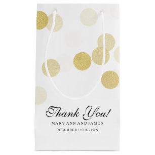 Elegant danke Hochzeits-Goldfolien-Glitzer-Lichter Kleine Geschenktüte