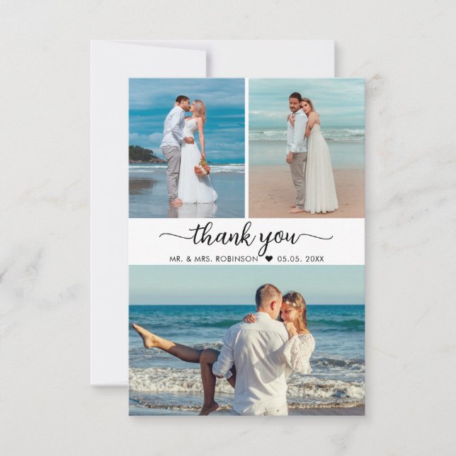 Elegant danke Ihnen Calligraphy Collage Wedding (Vorderseite)