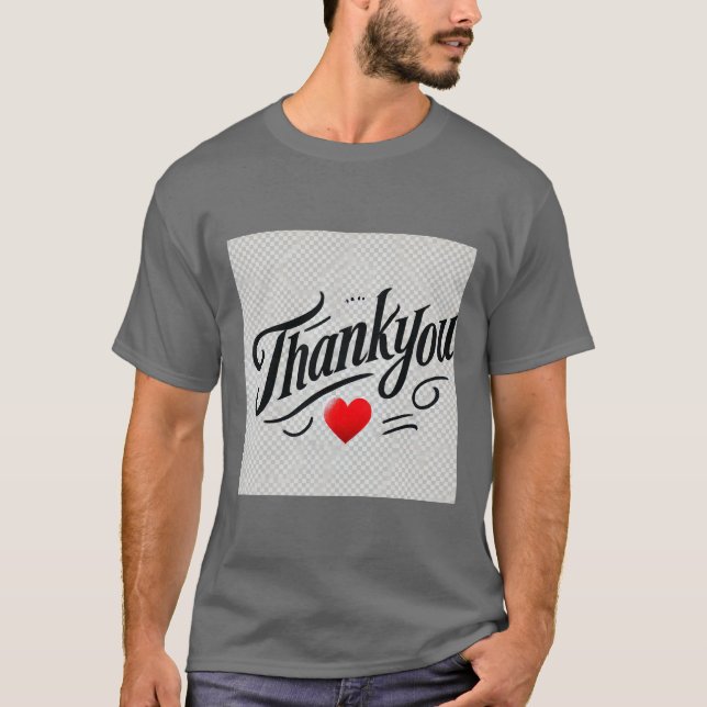 Elegant danke Ihnen Herz Design Mens T-Shirt (Vorderseite)