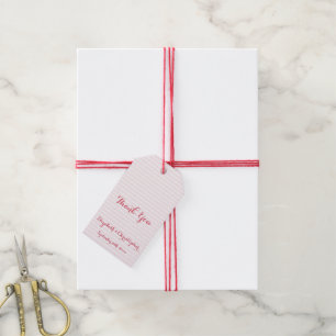 Elegant danke Ihnen Hochzeit Pink Stripes Favor Ha Geschenkanhänger