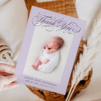 Elegant danke Ihnen Kalligraphie Lila Geburt