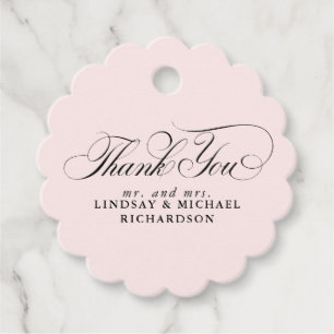 Elegant danke Ihnen rosa Hochzeit Geschenkanhänger