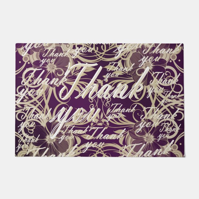 elegant, danke, muster, hintergrund, gold, Imitate Fußmatte (Vorderseite)