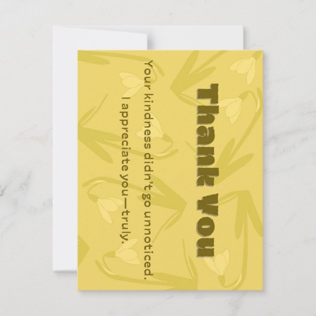 Elegant Dankeschön an die Karte Floral Aufwertungs (Vorderseite)