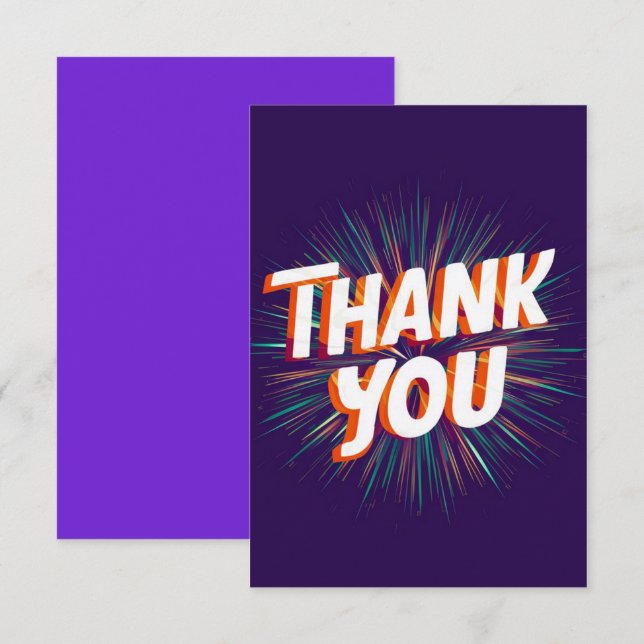 Elegant Dankeschön Card Dankeskarte (Vorne/Hinten)