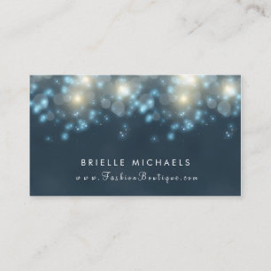 Elegant Dark Aquamarin Bokeh Fashion Boutique Visitenkarte