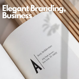 Elegant Dark Blue Branding Rücksendeadresse Gummistempel