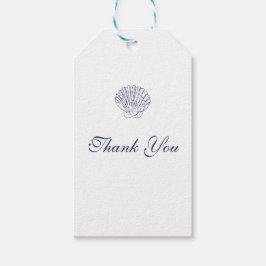 Elegant Dark Blue Muschel Wedding Vielen Dank Geschenkanhänger