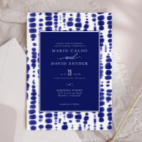 Elegant Dark Blue Shibori Gefärbte Krawatte Weddin
