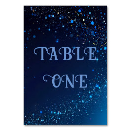 Elegant Dark Blue Sparkle Wedding Tischnummer