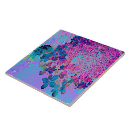 Elegant Dark Blue und Magenta Limelight Hydrangea Fliese