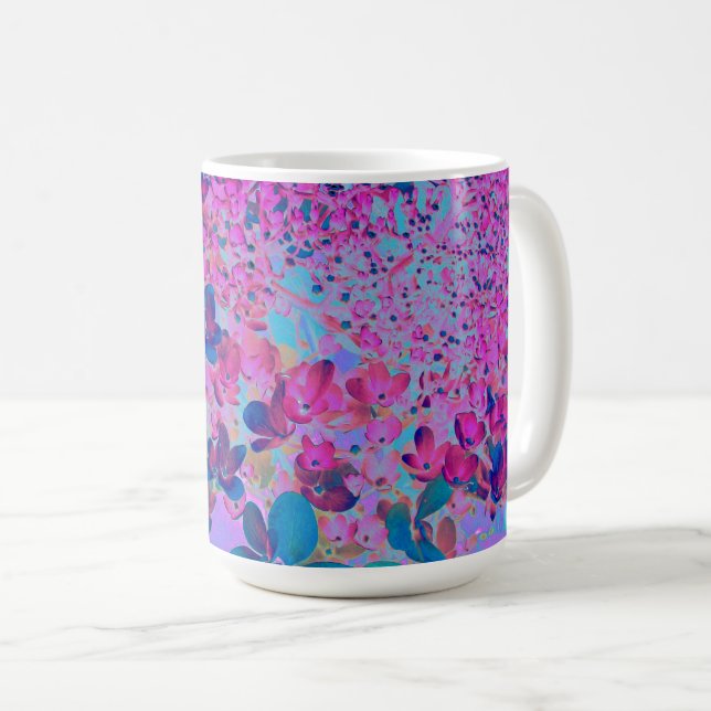Elegant Dark Blue und Magenta Limelight Hydrangea Kaffeetasse (VorderseiteRechts)