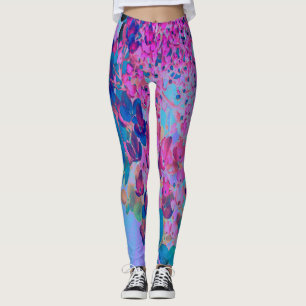 Elegant Dark Blue und Magenta Limelight Hydrangea Leggings