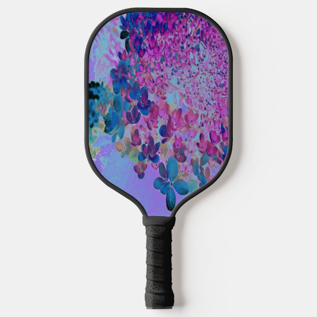 Elegant Dark Blue und Magenta Limelight Hydrangea Pickleball Schläger (Vorderseite)