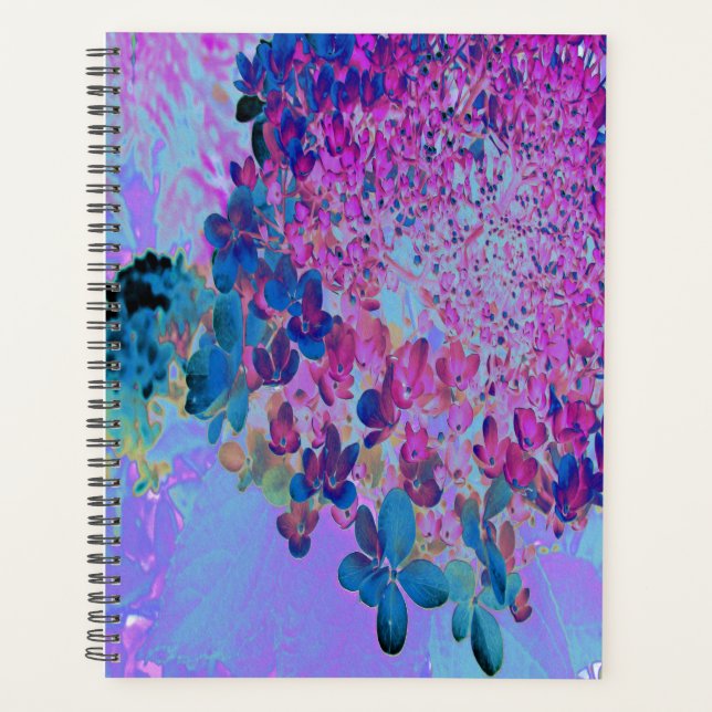 Elegant Dark Blue und Magenta Limelight Hydrangea Planer (Vorderseite)