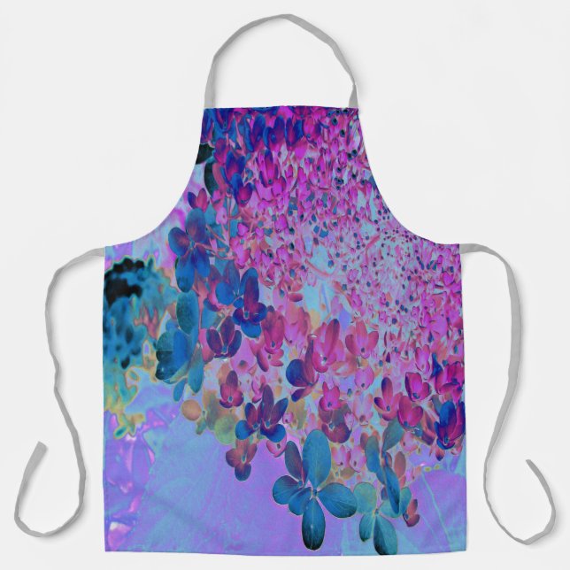 Elegant Dark Blue und Magenta Limelight Hydrangea Schürze (Vorderseite)