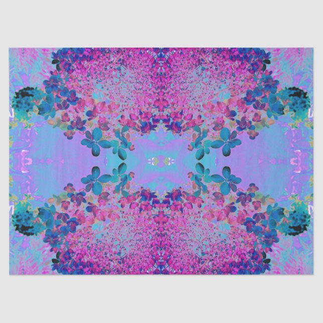 Elegant Dark Blue und Magenta Limelight Hydrangea Seidenpapier (Vorderseite)