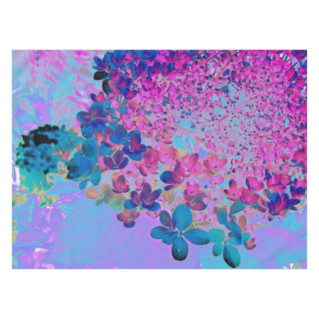 Elegant Dark Blue und Magenta Limelight Hydrangea Tischdecke (Vorderseite (Horizontal))