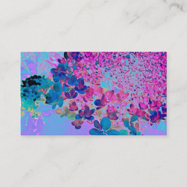Elegant Dark Blue und Magenta Limelight Hydrangea Visitenkarte (Vorderseite)