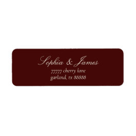 Elegant Dark Burgundy Wedding Return Address
