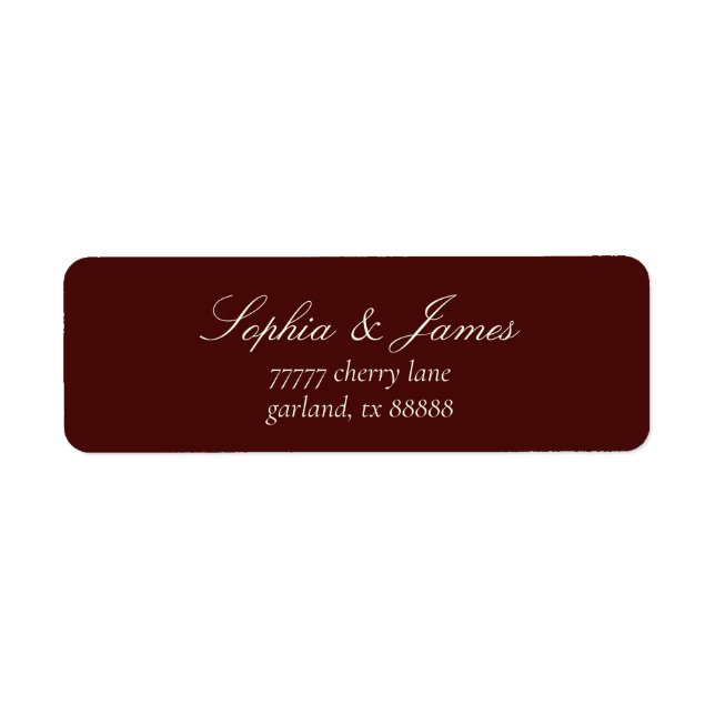 Elegant Dark Burgundy Wedding Return Address (Vorne)