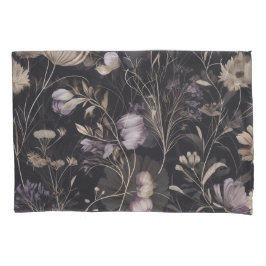 Elegant Dark Floral Botanical Pillowcase  Vintage Kissenbezug