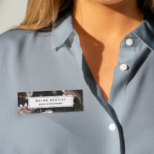 Elegant Dark Floral Namenschild