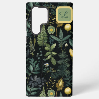 Elegant Dark Floral – Personalized Botanical Samsung Galaxy Hülle