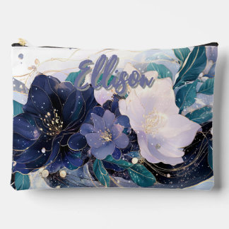 Elegant Dark Floral Zubehörtasche